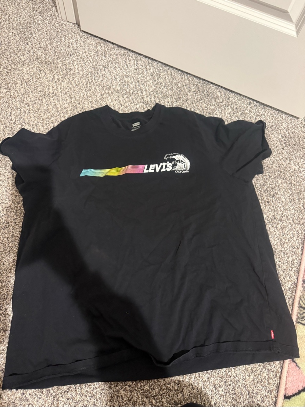 Levi's men’s Black Graphic Tee with Rainbow Stripe